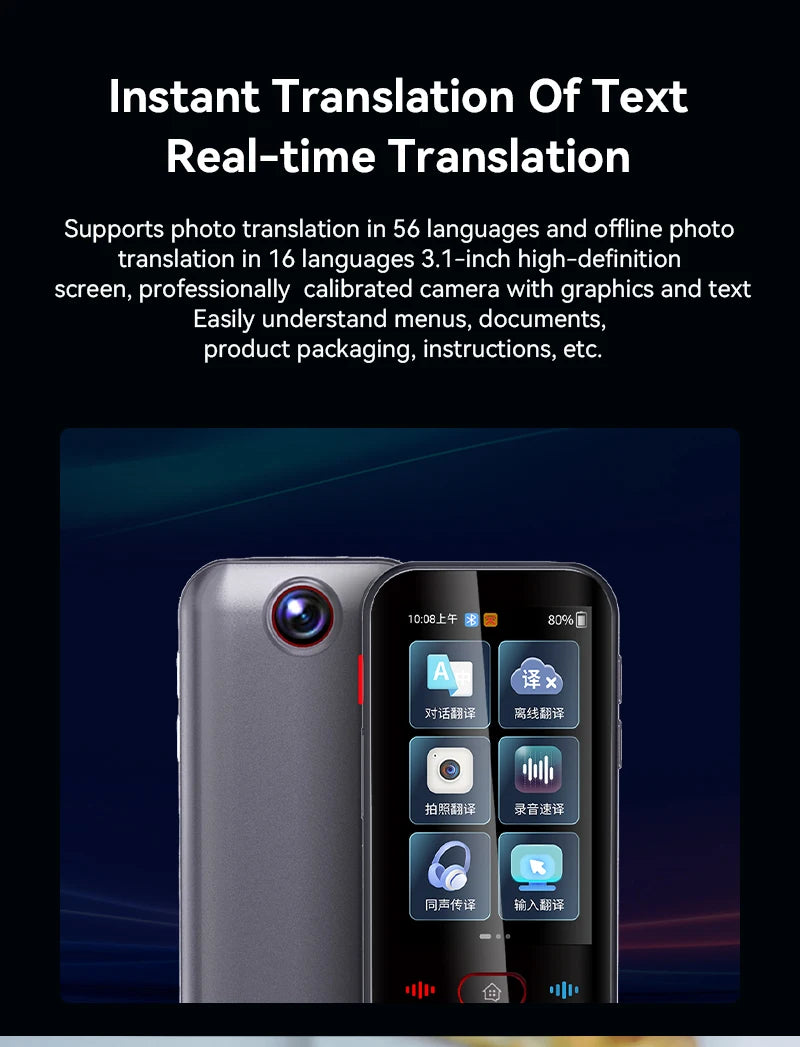 2026 New M30 Smart Voice Translator 139 Online Languages 14 Offline WIFI Photo Recording Dictionary Translation Business Travel