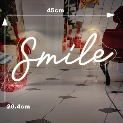 Smile Neon Signs USB-powered Desktop/Bedroom Neon Sign Girl Room Birthday Party Camping Bar Valentine's Day Christmas Decoration