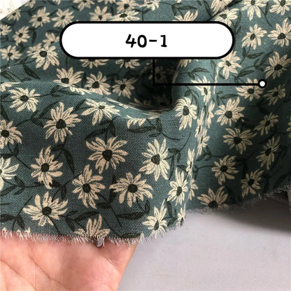 145cm Wide Printed Cotton and Linen Fabric Small Floral Patterns Retro Shirt Dress DIY Clothing Sewing Fabric 90% Cotton Content