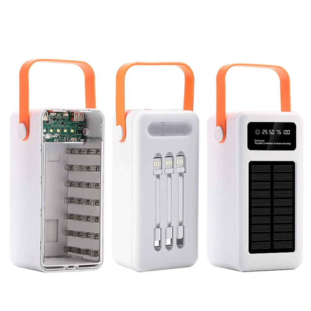 28 Solar 18650 Flat Head Battery Power Bank Welding Free Kit 22.5W Fast Charging Mobile Power Kit Easy Assembly