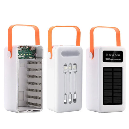 28 Solar 18650 Flat Head Battery Power Bank Welding Free Kit 22.5W Fast Charging Mobile Power Kit Easy Assembly