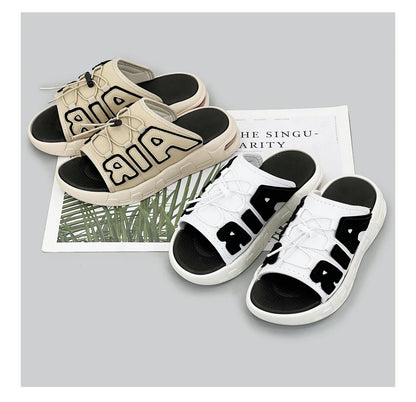 Air Cushion Slippers Summer Men Sandals Thick Sole Beach Slippers Flats Cloud Slides Sports Slippers Outdoor Man Sneaker Shoes