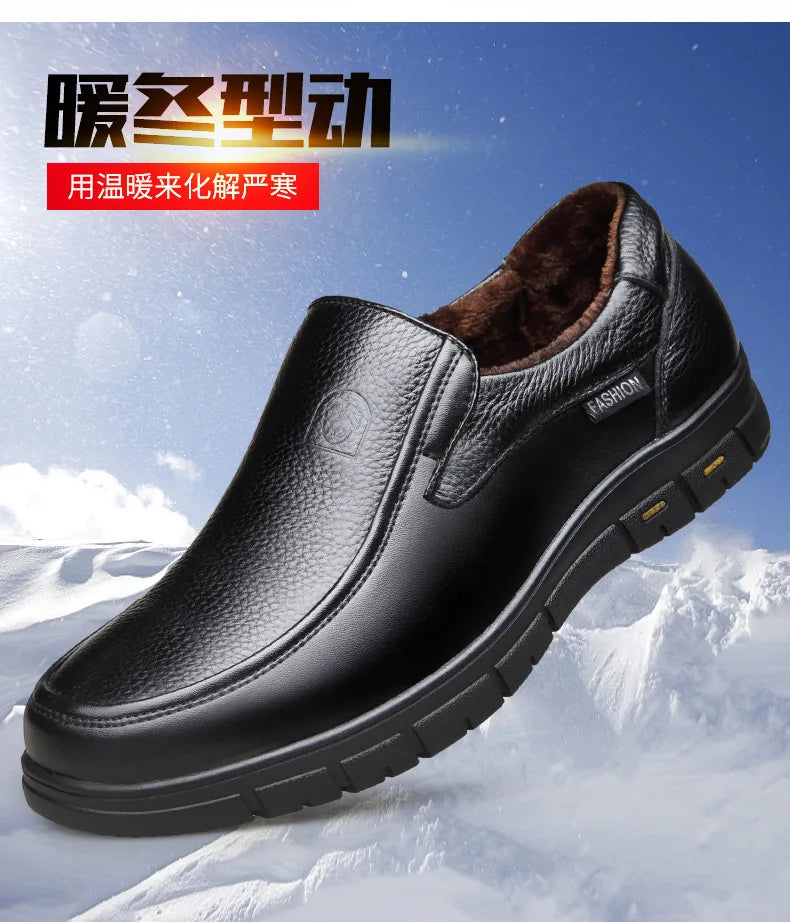 2026 Men's Shoes Genuine Leather Business Dress Leisure Middle-Aged and Elderly Dad's Shoes, Men's Leather Shoes 48 Size Summer
