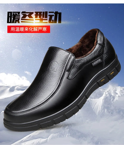 2026 Men's Shoes Genuine Leather Business Dress Leisure Middle-Aged and Elderly Dad's Shoes, Men's Leather Shoes 48 Size Summer