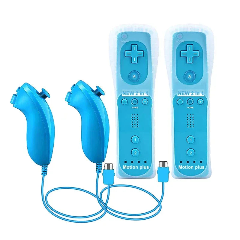 a Whole Set Remote Controller with Nunchuck Controller for  Wii Games Control for Wii Console Wireless Gamepad with Motion Plus