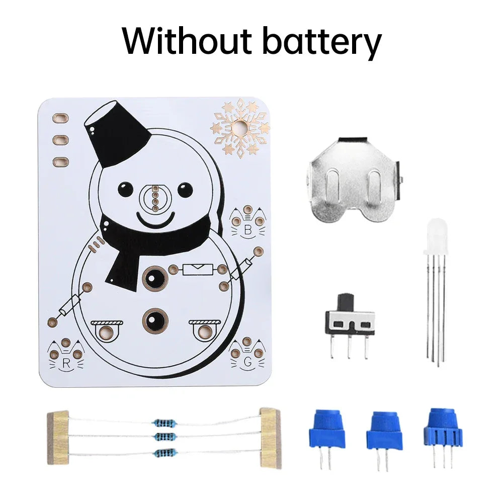 Ice and snow themed LED snowman electronic beginner learning welding fun DIY kit LED light-emitting tube module DIY snowman kit