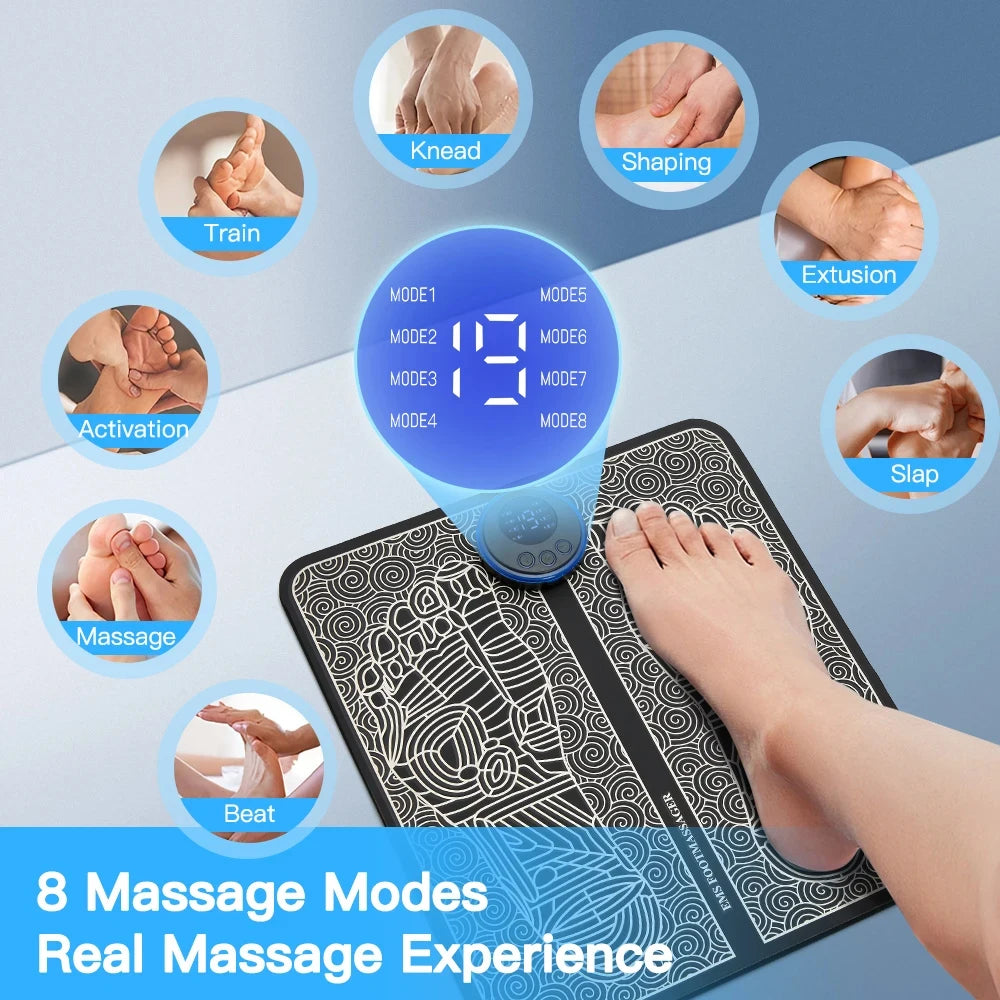 Foot Massager EMS Rechargeable Massage Mat Foot Relaxation Pads Electric Foot Massage Tool To Relieve Sore Feet Home Fitness