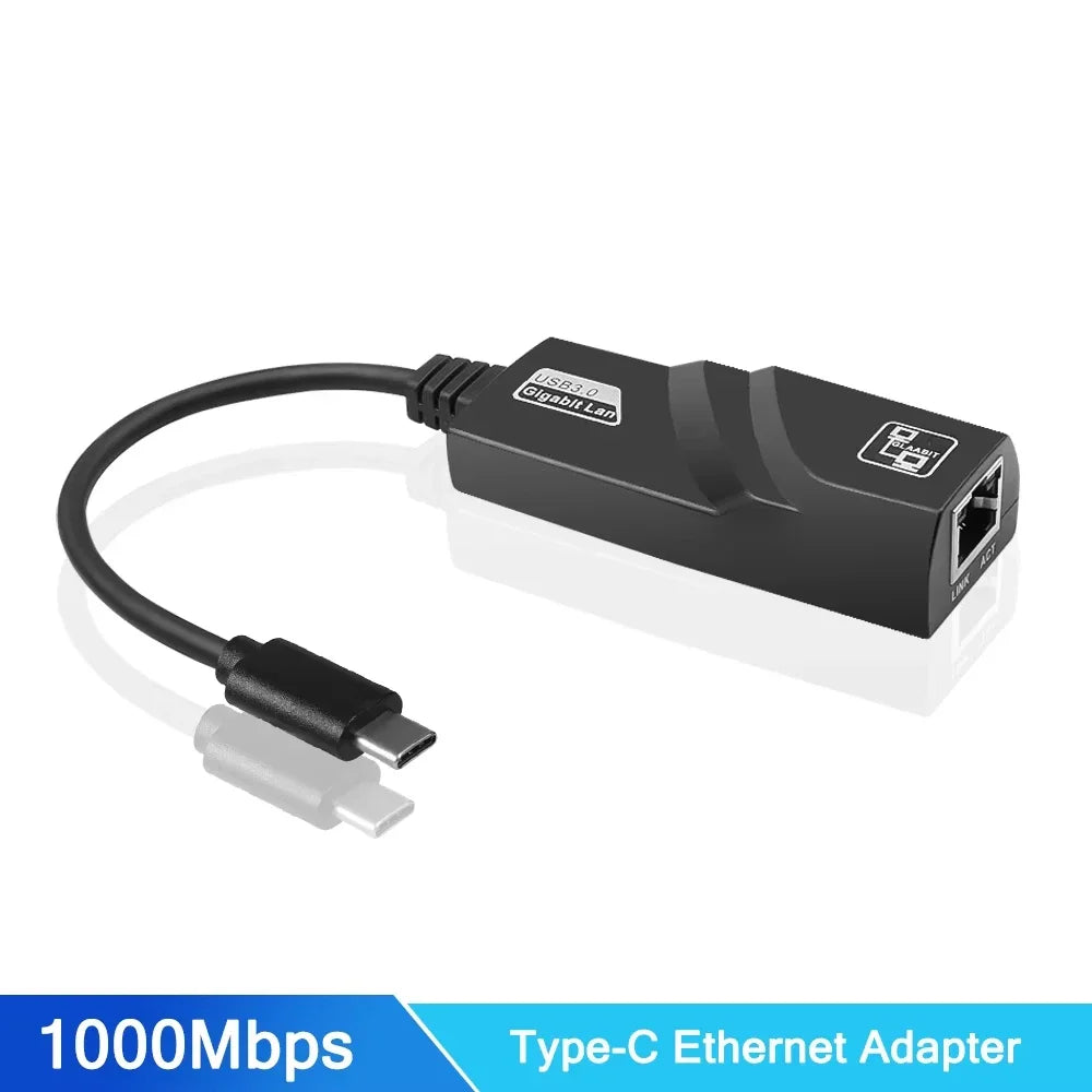 1000Mbps USB3.0 To Rj45 Network Adapter RTL8153 Lan Ethernet Adapter 100/1000Mbps Network Card For Macbook Laptop Win10/11