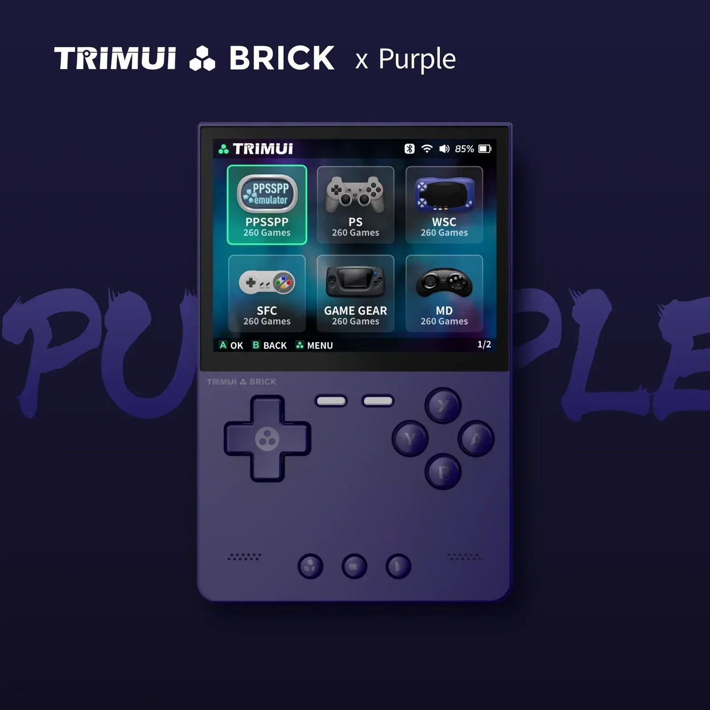 TRIMUI BRICK Handheld Game Console 3.2'' IPS Screen Linux System Trimui UI Metal Back Panel LED Lighting Retro Video Console