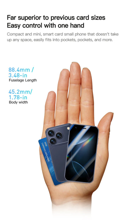 ONEMYTH A17 Mini 3.0 "Android smartphone 2GB+16GB 3G unlocked phone Google Play Store dual SIM card pocket backup small phone