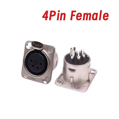 5pcs XLR Connector 3pin 4pin 5pin Male Female Panel Audio Microphone Jack Plug Connector Copper Contact Metal XLR Socket
