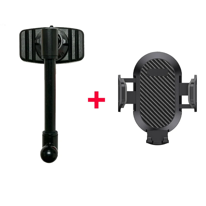 Car Phone Holder Extension Rod Dual Ball Head Adjustable Goose Neck Universal 17mm Ball Head Nano Glue Sticker Base Mount