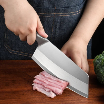 Cleaver Kitchen Knives Wooden Handle Stainless Steel Utility Knife Slicing Fish Vegetables Butcher Knife Chef Cleaver Meat Knife