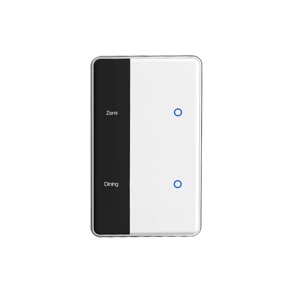 Zigbee Smart DIY Name Switch Work with Tuya App US Type Display Screen Touch Wall Light Switch Alexa Google Home Voice Control