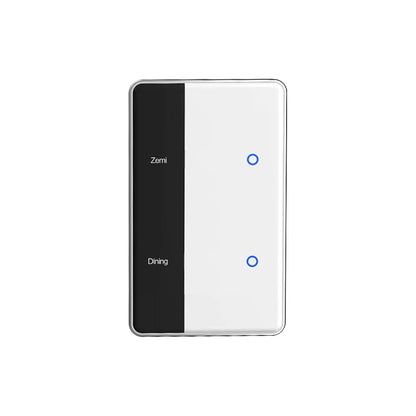 Zigbee Smart DIY Name Switch Work with Tuya App US Type Display Screen Touch Wall Light Switch Alexa Google Home Voice Control
