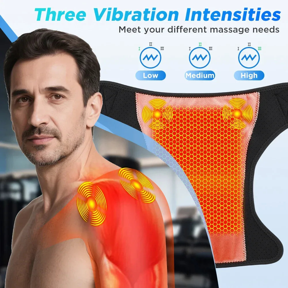 Vibration Shoulder Steamer Belt Heated Shoulder Warmer Massager Electric Smart Massage Machine Temperature Adjust