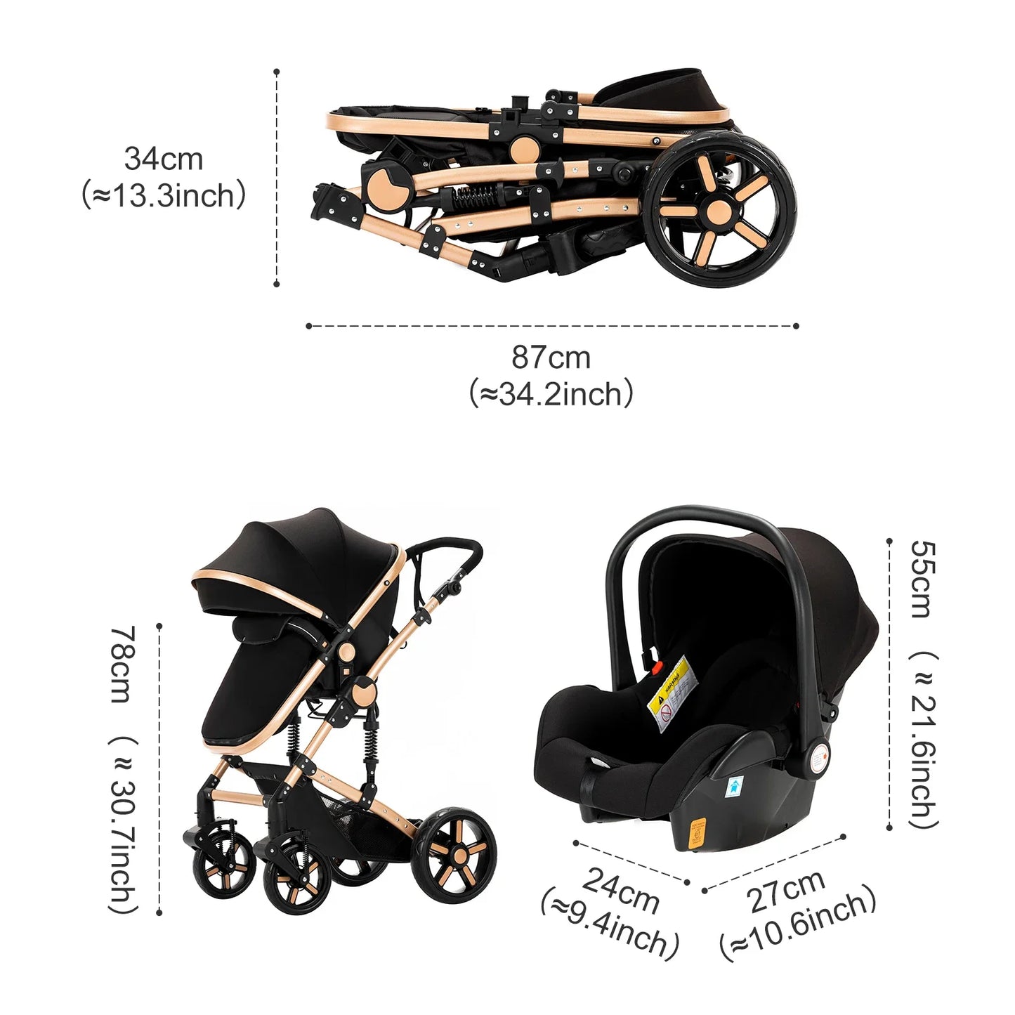 Baby Stroller 3 in 1 stroller lightweight strollers  Baby Carriage mutifunction strollers Baby newborn stroller mother kids