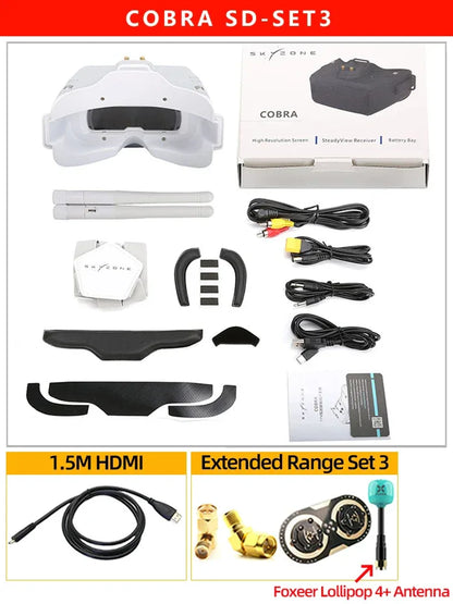 SKYZONE COBRA SD FPV Goggles 5.8G 48CH Diversity Receiver Screen Head Tracker Helmet 4.3inch LCD 800X480 For FPV RC Drone
