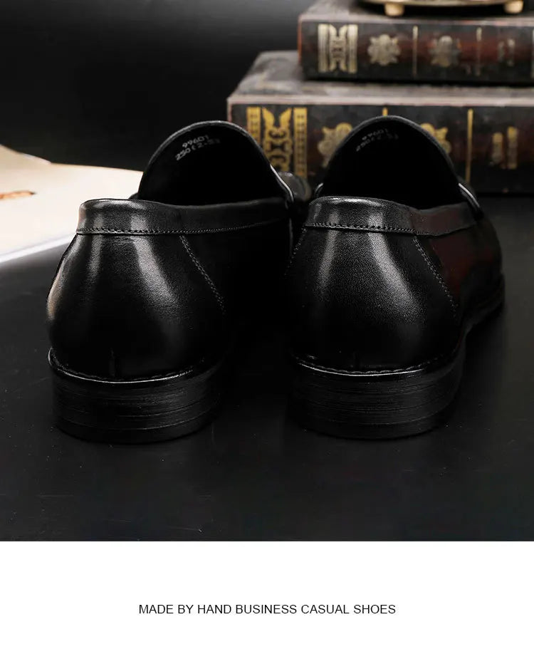 Vintage Top Layer Genuine Leather Slip on Loafers Breathable Moccasins Driving Design Casual Cowhide Shoes for Men