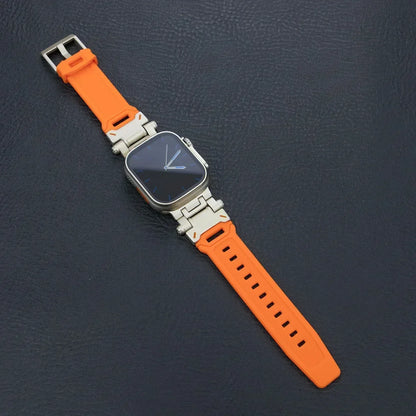 Silicone Sport Band for Apple Watch Ultra 49mm 45mm 42 44mm Rubber Strap for iWatch Series 9 8 7 se 6 5 4 ultra 2 49 Correa