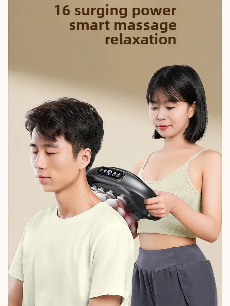 Brand high-end 16-head fascia gun multi-head massager, waist and back muscles deep relaxation 16-head massager