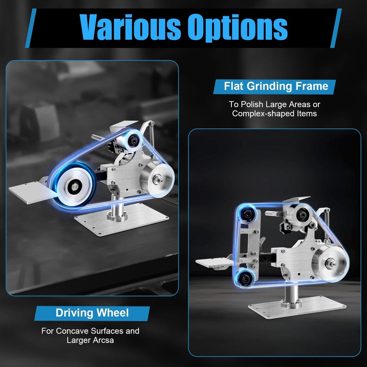 Multi-function Desktop Belt Machine,with Brushless Motor 762x25MM Belt Sander  Sharpener Polishing Grinding Machine