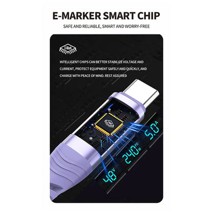 240W USB C Cable with Digital Display PD3.1 Fast Charging Cord for iPhone 17/1615 Pro Max Huawei Xiaomi iPad Laptop