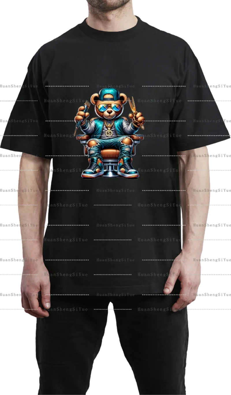 Teddy Bear Street Style Ironing Sticker Clothes DTF Fashion T-shirt Hoodie DIY Hot Transfer Printing Hot Sticker Waterproof