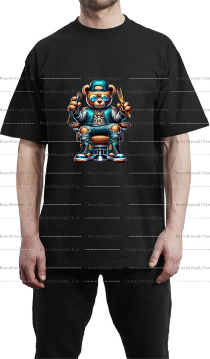 Teddy Bear Street Style Ironing Sticker Clothes DTF Fashion T-shirt Hoodie DIY Hot Transfer Printing Hot Sticker Waterproof
