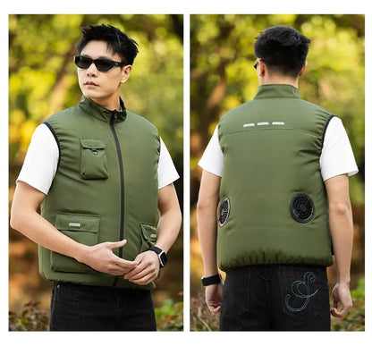 2026 New Cooling Vest Air Conditioner Clothes 3 Gears Wearable Cooling Fan Vest Breathable Sleeveless Workwear For Summer Outdoo