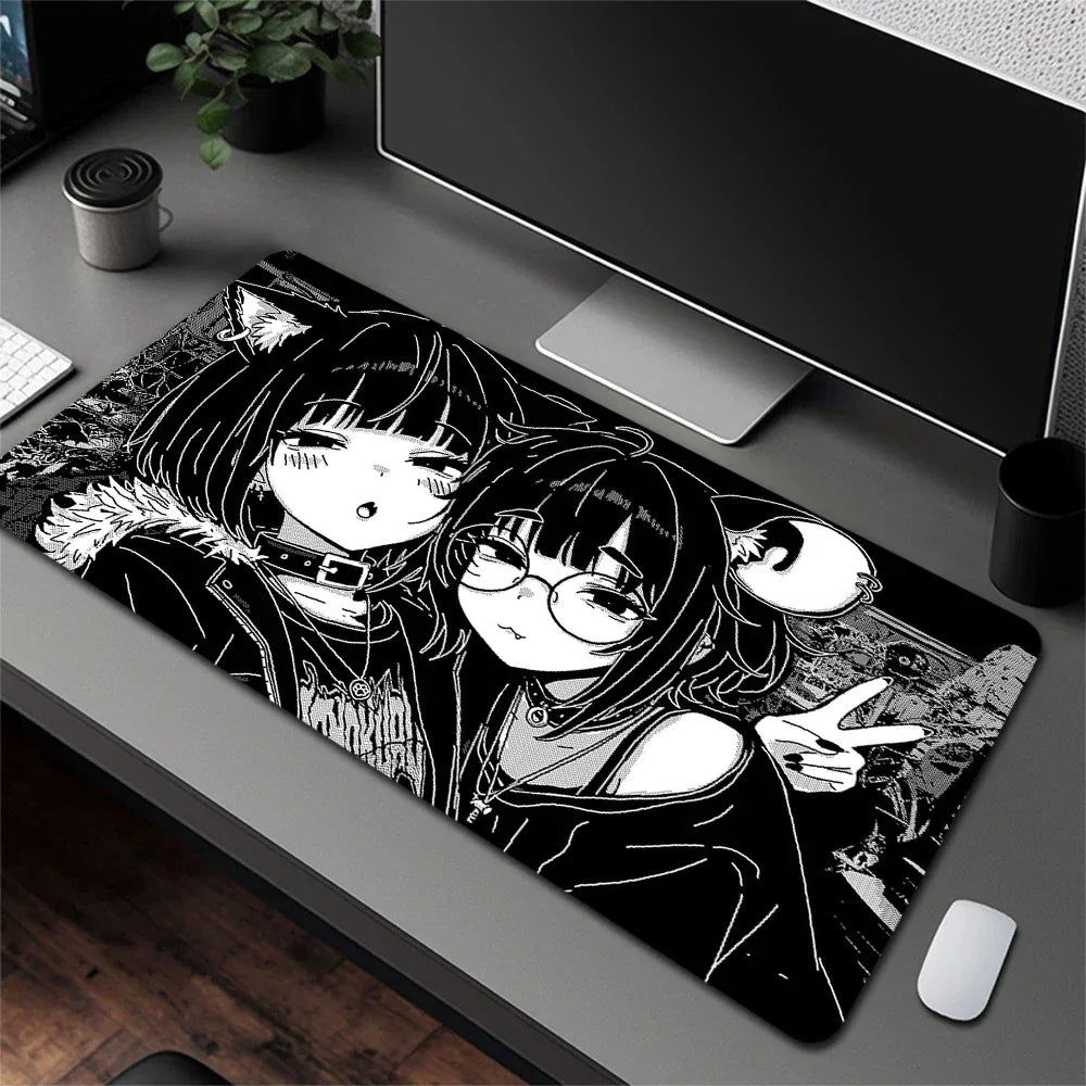 Anime Girl Non-Slip Mouse Pad Large Gaming Mousepad HD Print Keyboard Pad Laptop Computer Desk Pad Locking Edge Mouse Mat Carpet