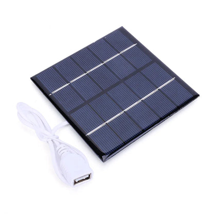 3/5W Battery Charger Solar Panel USB Output Polycrystalline Solar Panel Mobile Power Supply Lightweight for Charger 3.7V Battery