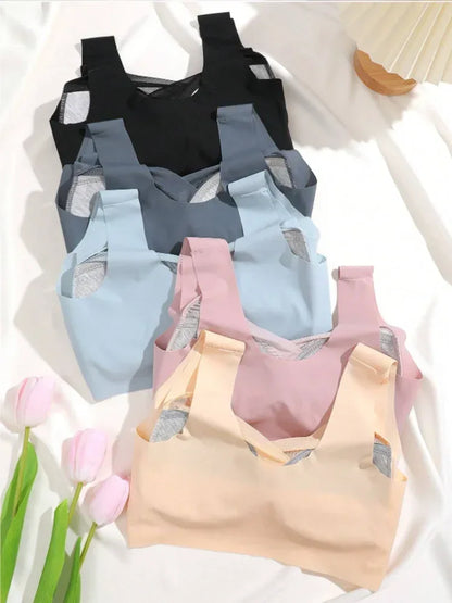 2 PCS Underwear Seamless Bra Women Is Sexy Large Size Tops Support Small Comfortable No Steel Ring Underwear L-6XL