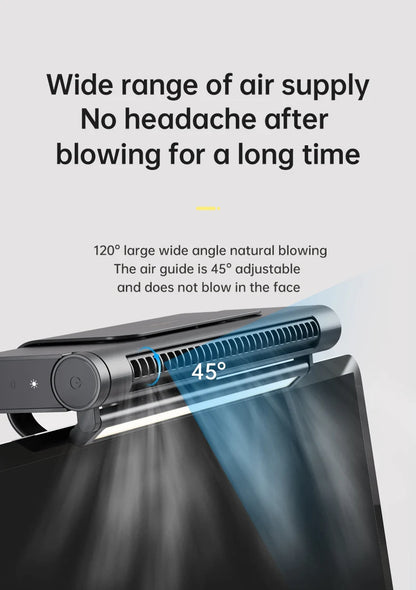 2026 Upgraded Portable Air Conditioner USB Charger Adjustable Office Computer Screen Mounted Electric Fan Desktop Tower F