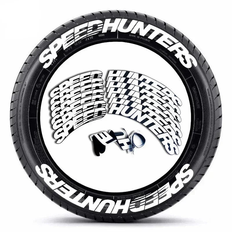 3D Car Tires & Rim Stickers PVC Waterproof Letters Decal Automobile Motorcycle Tire Decoration Wheel Sticker for SPEED HUNTETERS