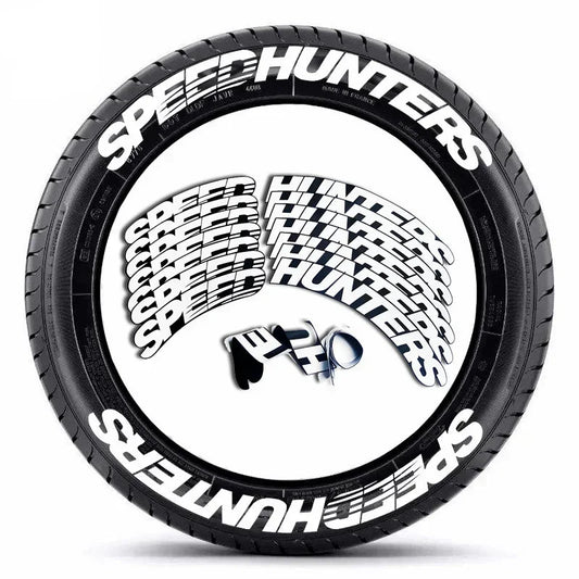 3D Car Tires & Rim Stickers PVC Waterproof Letters Decal Automobile Motorcycle Tire Decoration Wheel Sticker for SPEED HUNTETERS