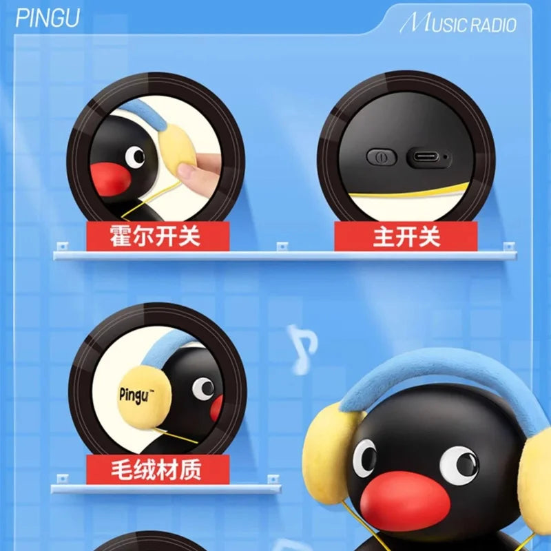 MarTUBE Pingu Bluetooth Speaker Cute Shaking Head Cartoon Penguin Music Radio Wireless Audio Player Birthday Gift For Pingu Fans