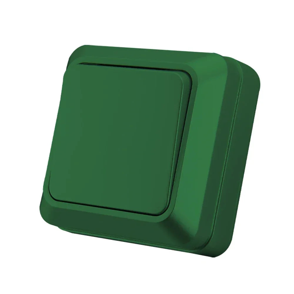 Blue Flame Retardant EU Standard Spray Plastic Rocker Switch Wall Surface 2 Gang 1 Way Button Light Switch On/Off Classic Switch