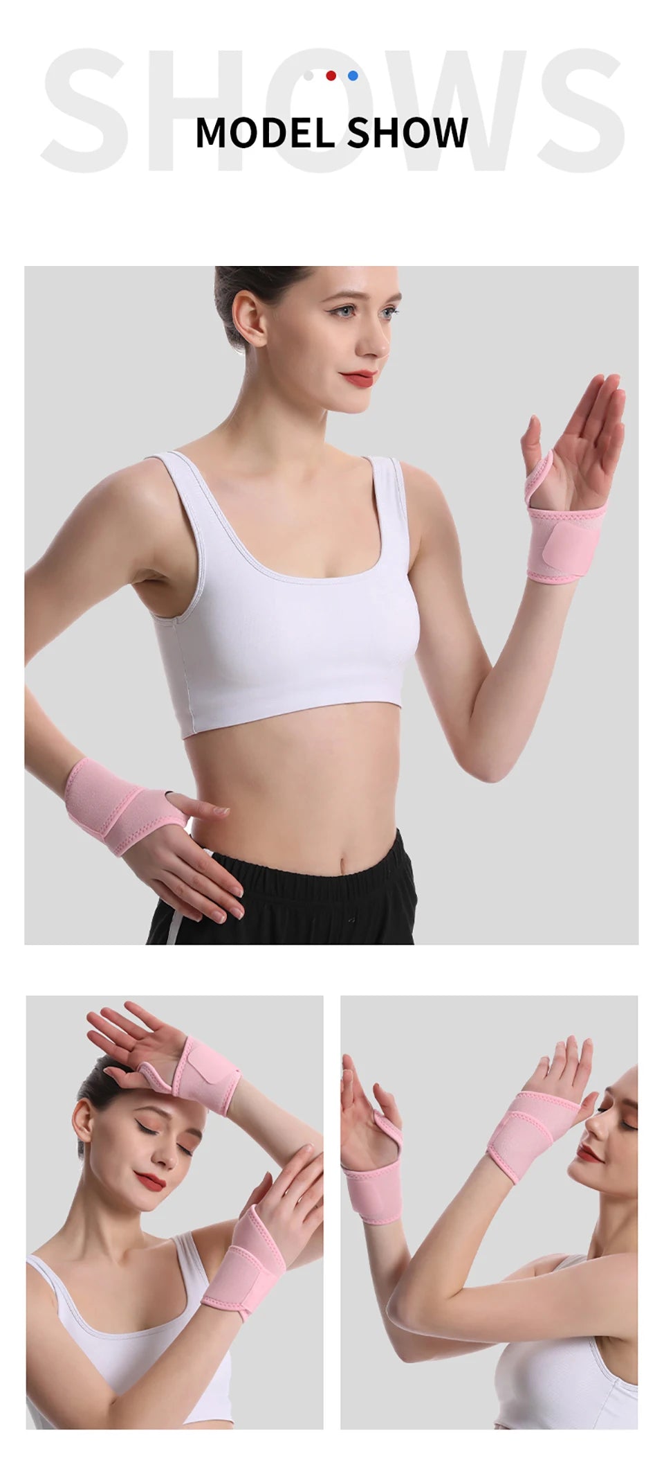 GOBYGO 1Pcs Wrist Support Sport Fitness Wristband Training Safety Hand Bands Sprain Gym Wrist Thumb Support Straps Wraps Bandage