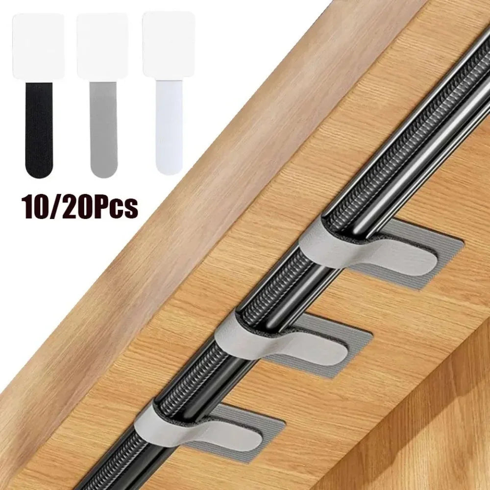 10/20Pcs Self Adhesive Reusable Cable Ties Wire Organizer Storage Stand Mouse Earphone Data Cord  Desktop Tidy Management Winder