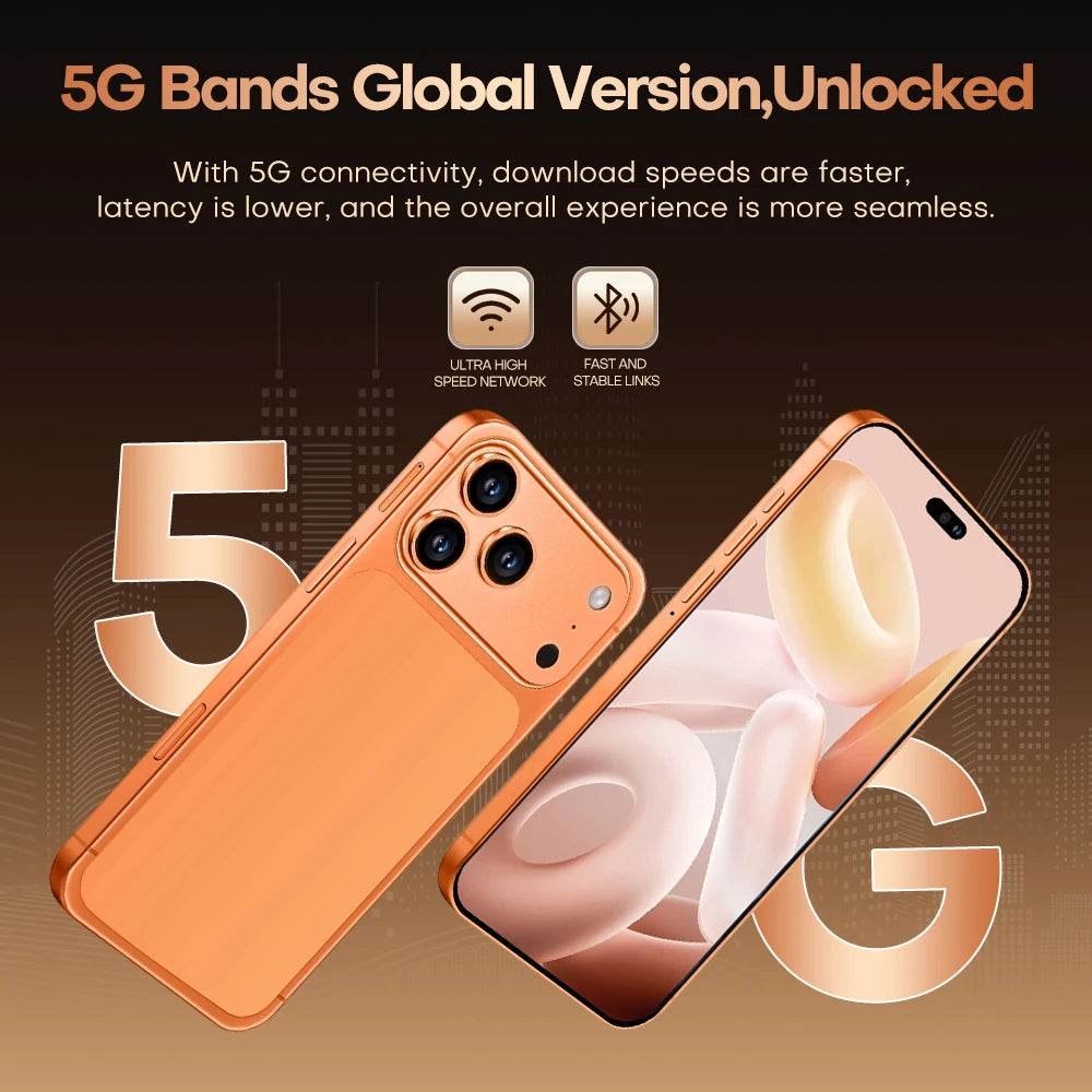 Hot 2026 High Quality i17 Pro Max Original Intelligent 4G 5G Dual Card Dual Standby System Global Version 8000mAh Battery