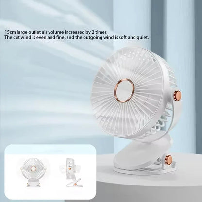Xiaomi 2025 Clip-on Fan 8000mah  5 Speed Quiet Rechargeable Desktop Air Circulator Wireless Fan With LED Light For Office