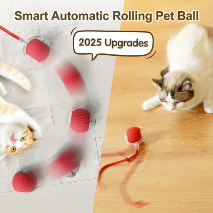 This Interactive Spherical Toy for Cats Features an Automatically Rotating Tail Ball Design and Is Rechargeable Electric Pet Toy