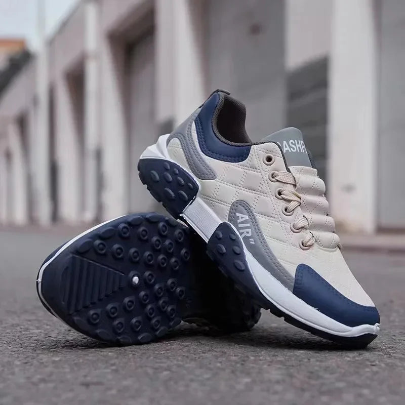 Men's Breathable Low-Top Dad Shoes with Thick Sole Comfortable Running Sneakers Korean Style Spring Season Sport Shoes