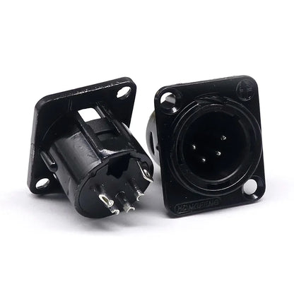 3pin black HF XLR connector 3pin D male female audio microphone socket for 86 panel YS145 YS146 YS145BG YS146BG
