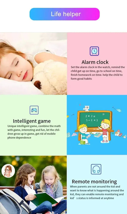 Q19B Children Kids Smart Watch SOS Phone Call Location Tracker Anti-Lost Camera Touch Screen Waterproof Student Wristwatch