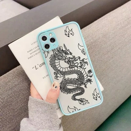 Fashion Purple Dragon Animal Pattern Phone Case For iPhone 16 15 14 13 12 11 Pro Max Mini SE 7 8 Plus Cover Glossy Hard Coque