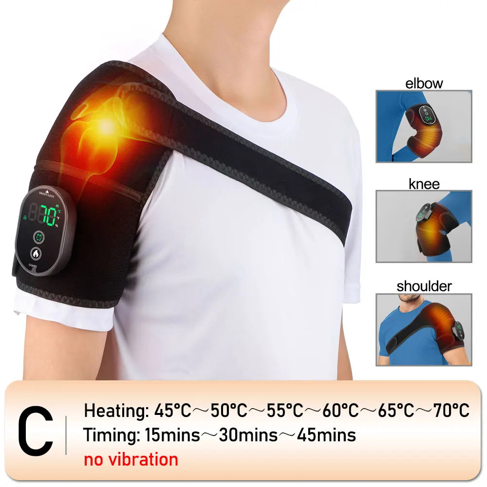 Vibration Shoulder Steamer Belt Heated Shoulder Warmer Massager Electric Smart Massage Machine Temperature Adjust
