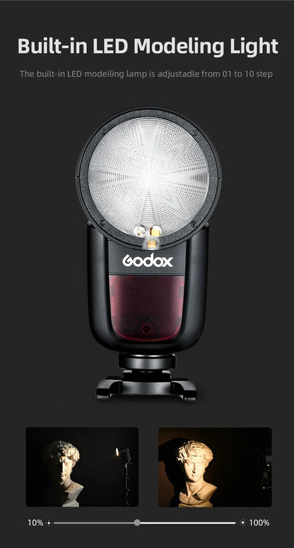 GODOX V1 Camera Flash TTL HSS Speedlight 1/8000s Li-ion Battery Speedlite Flash for Canon Sony Nikon Fuji Pentax V1C V1S V1N V1F