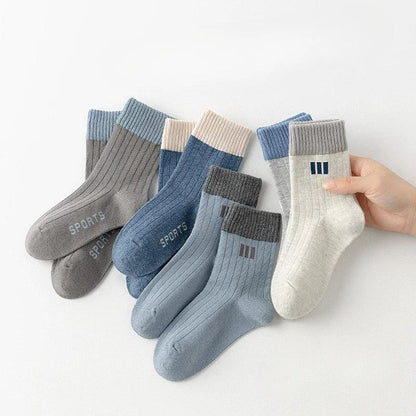 5 Pairs Autumn Fashion Boys Sock for Kids Cute Baby Girl Happy Funny Boat Long Socks White Spring Children's Clothes